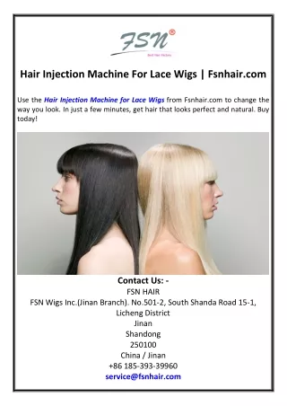 Hair Injection Machine For Lace Wigs Fsnhair.com