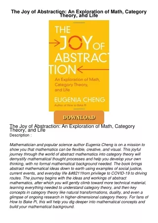 [PDF⚡READ❤ONLINE]  The Joy of Abstraction: An Exploration of Math, Category Theory, and Life