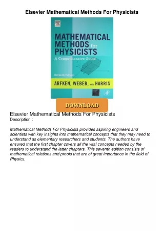 ❤[READ]❤ Elsevier Mathematical Methods For Physicists