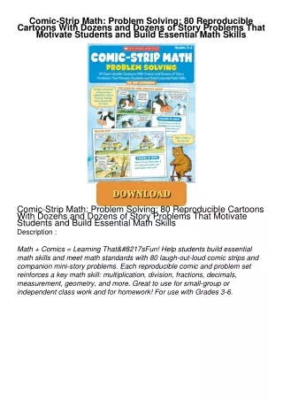 READ⚡[PDF]✔ Comic-Strip Math: Problem Solving: 80 Reproducible Cartoons With Dozens and