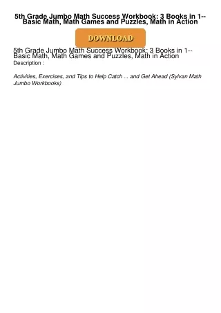 PDF/READ❤  5th Grade Jumbo Math Success Workbook: 3 Books in 1--Basic Math, Math Games