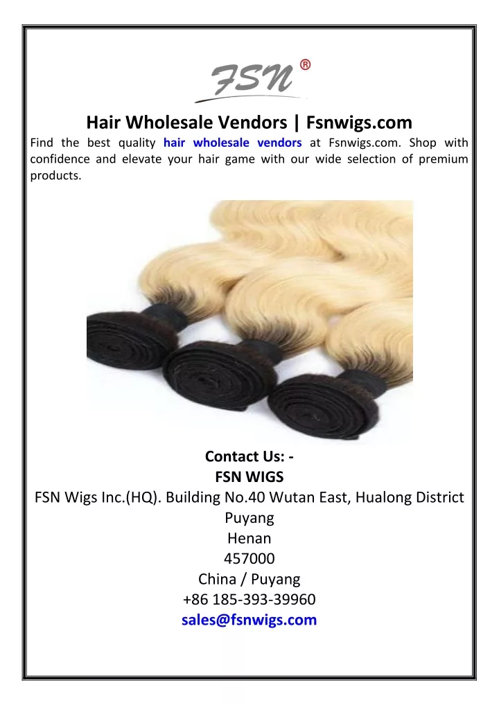 hair wholesale vendors fsnwigs com find the best