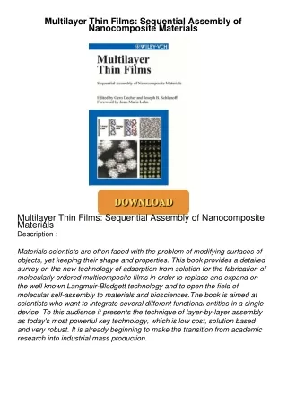 PDF_⚡ Multilayer Thin Films: Sequential Assembly of Nanocomposite Materials