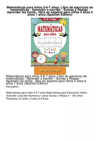 ❤[PDF]⚡  Matemáticas para niños 5-6-7 años: Libro de ejercicios de matemáticas -