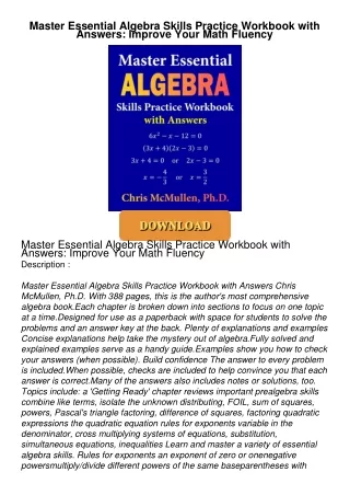 ⚡PDF ❤ Master Essential Algebra Skills Practice Workbook with Answers: Improve Your