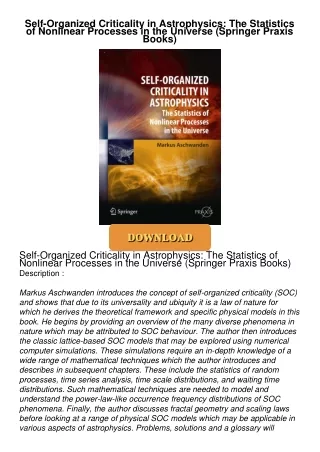 SelfOrganized-Criticality-in-Astrophysics-The-Statistics-of-Nonlinear-Processes-in-the-Universe-Springer-Praxis-Books