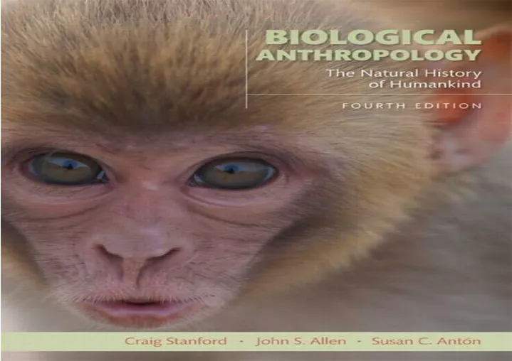 biological anthropology the natural history