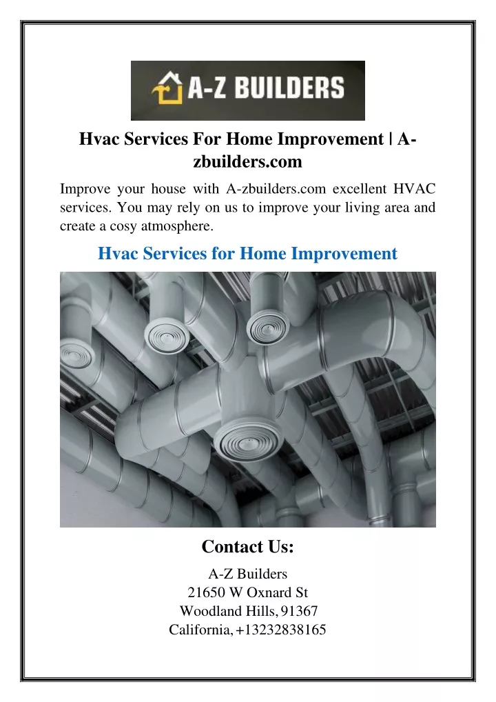 hvac services for home improvement a zbuilders com