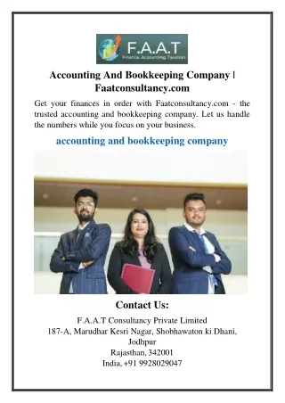 Accounting And Bookkeeping Company  Faatconsultancy