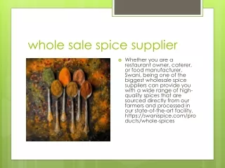 whole sale spice supplier