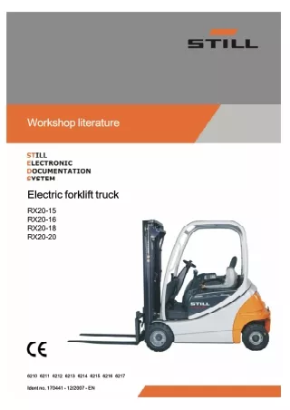 Still Electric Fork Truck Forklift RX20-15 Series Service Repair Manual