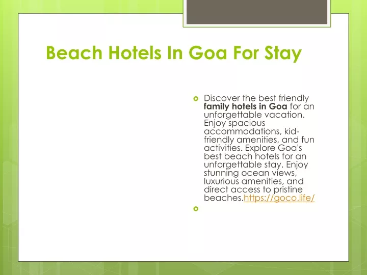 beach hotels in goa for stay