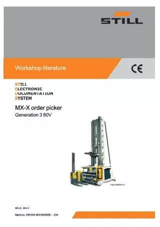 Still MX-X Order Picker Generation 3 80V Forklift Service Repair Manual