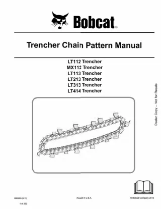 Bobcat LT414 Trencher Chain Pattern Service Repair Manual