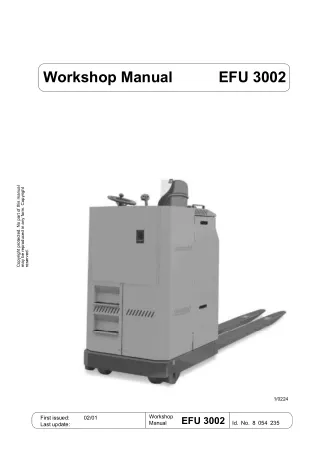 Still Wagner EFU 3002 Forklift Service Repair Manual