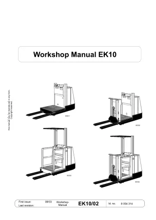 Still Wagner EK10 Forklift Service Repair Manual