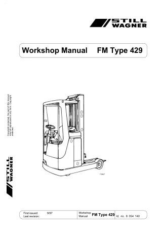 Still Wagner FM Type 429 Forklift Service Repair Manual