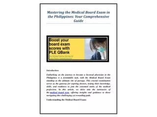 Mastering the Medical Board Exam in the Philippines Your Comprehensive Guide