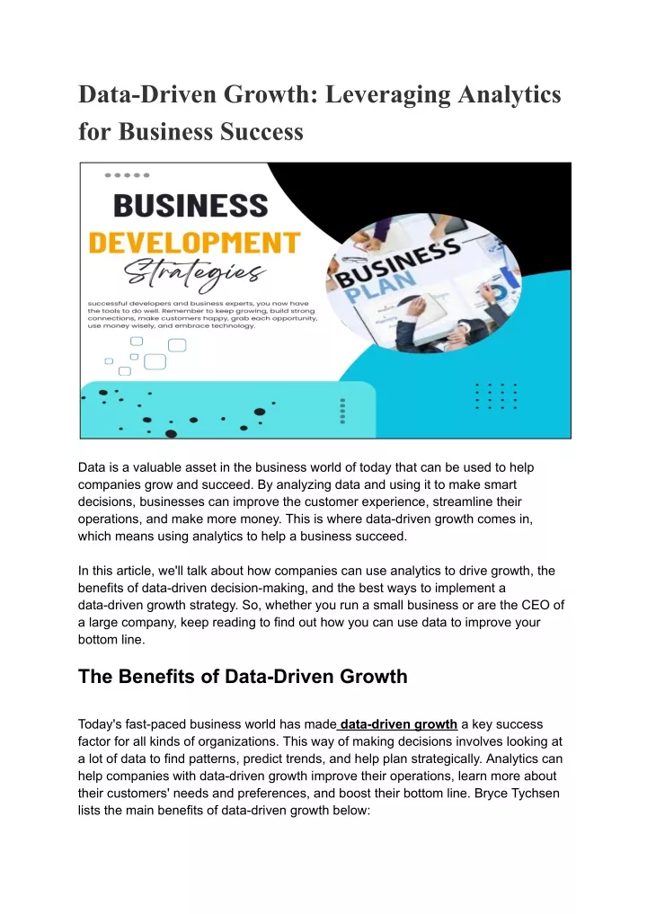 data driven growth leveraging analytics