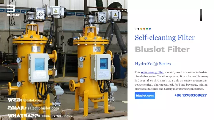 self cleaning filter bluslot filter