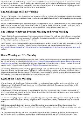 From Drab to Fab: The Magic of House Washing