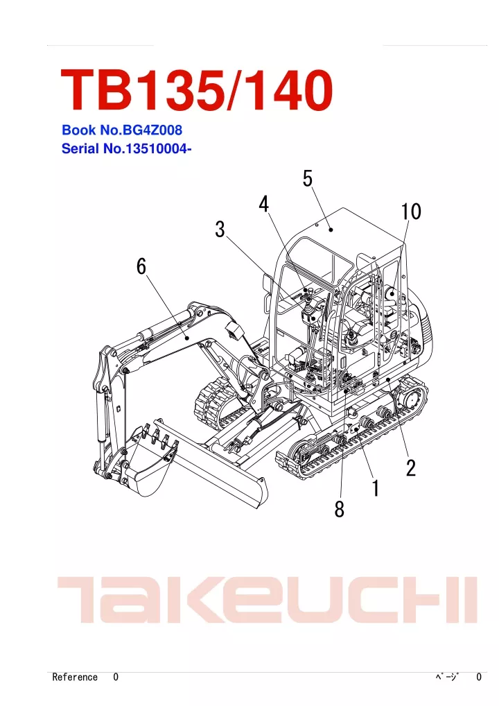 PPT - Takeuchi TB140 Compact Excavator Parts Catalogue Manual (Serial ...