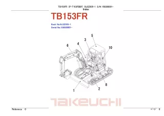 Takeuchi TB153FR Compact Excavator Parts Catalogue Manual (Serial No. 158300001 and up)