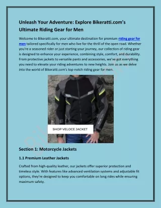 explore bikeratti.com's ultimate riding gear for men