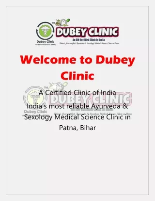 Welcome to Best Sexologist in Patna, Bihar – Dubey Clinic