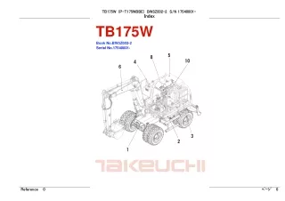 Takeuchi TB175W Hydraulic Excavator Parts Catalogue Manual (Serial No. 17540001 and up)