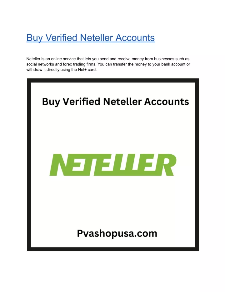 buy verified neteller accounts