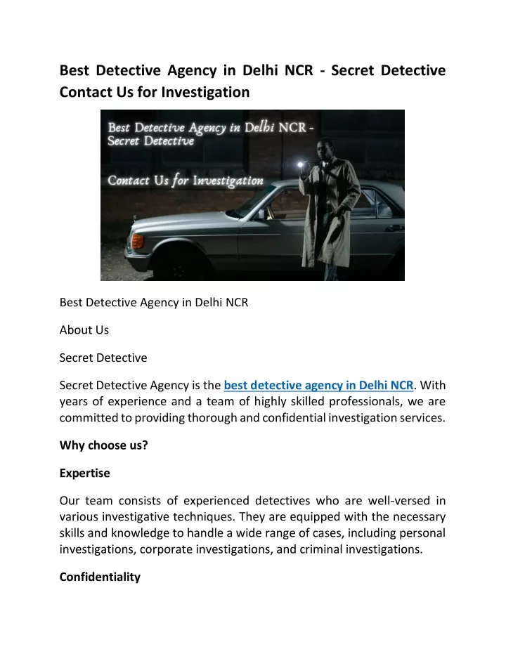 best detective agency in delhi ncr secret