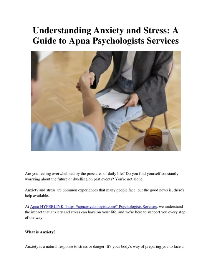 understanding anxiety and stress a guide to apna