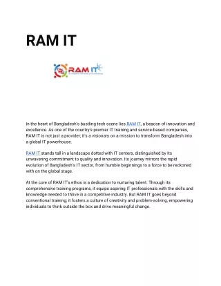 RAM IT- Best IT Center - RAM IT