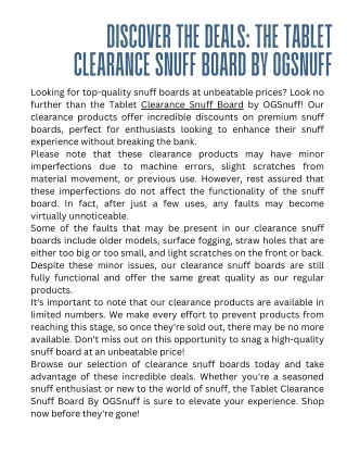 discover the deals the tablet clearance snuff