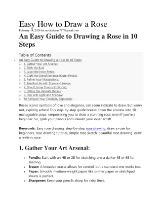 Easy How to Draw a Rose