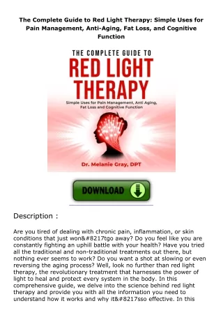 The-Complete-Guide-to-Red-Light-Therapy-Simple-Uses-for-Pain-Management-AntiAging-Fat-Loss-and-Cognitive-Function