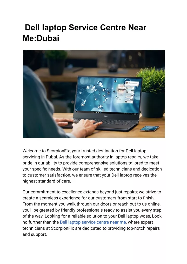 dell laptop service centre near me dubai