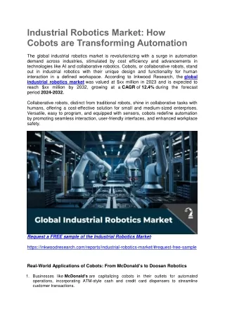 Industrial Robotics Market: How Cobots are Transforming Automation