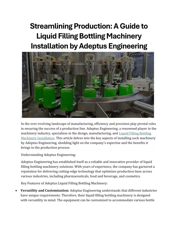 streamlining production a guide to liquid filling