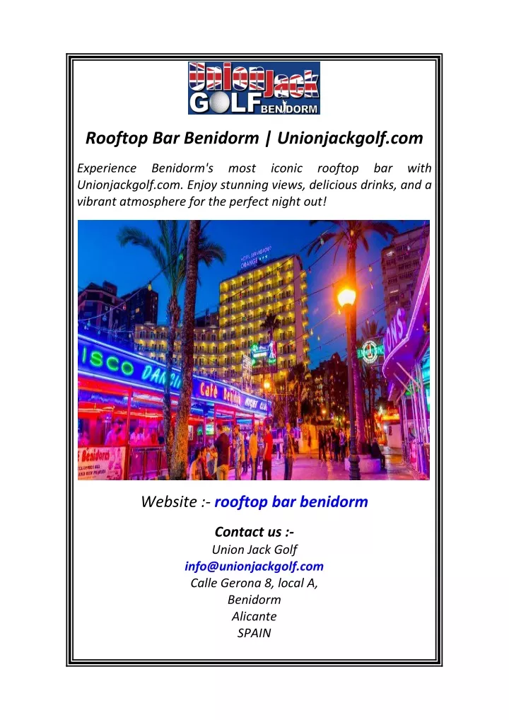 rooftop bar benidorm unionjackgolf com