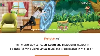 Fotonvr's VR Lab Solution for Revolutionizing School Education