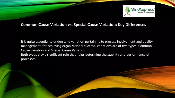 common cause variation vs special cause variation