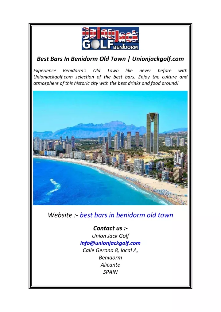 best bars in benidorm old town unionjackgolf com