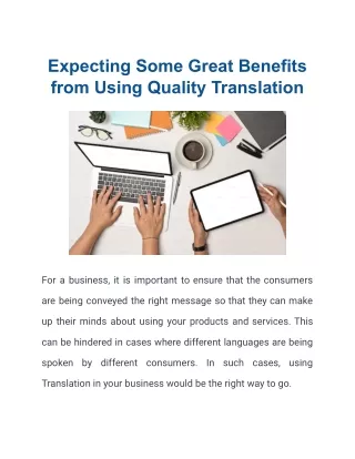 Significant Advantages through Quality Translation