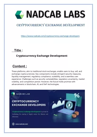 cryptocurrency exchange development