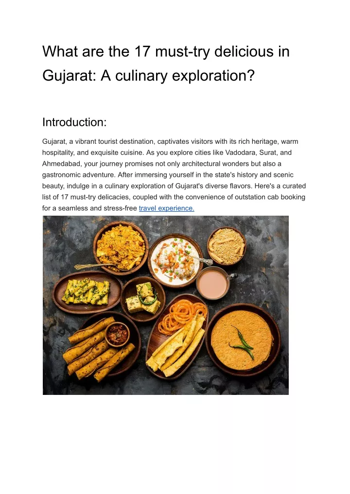 what are the 17 must try delicious in gujarat