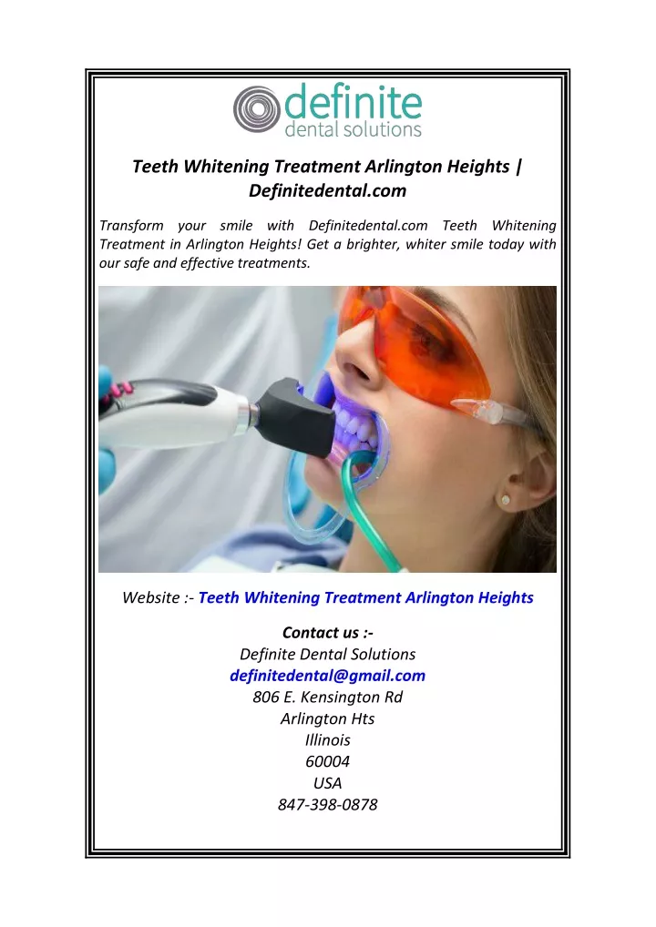 teeth whitening treatment arlington heights