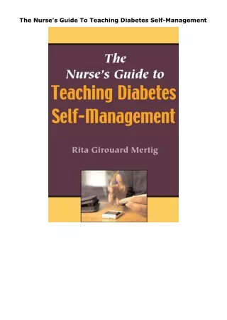 ❤pdf The Nurse's Guide To Teaching Diabetes Self-Management