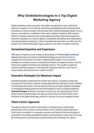why gratixtechnologies is a top digital marketing